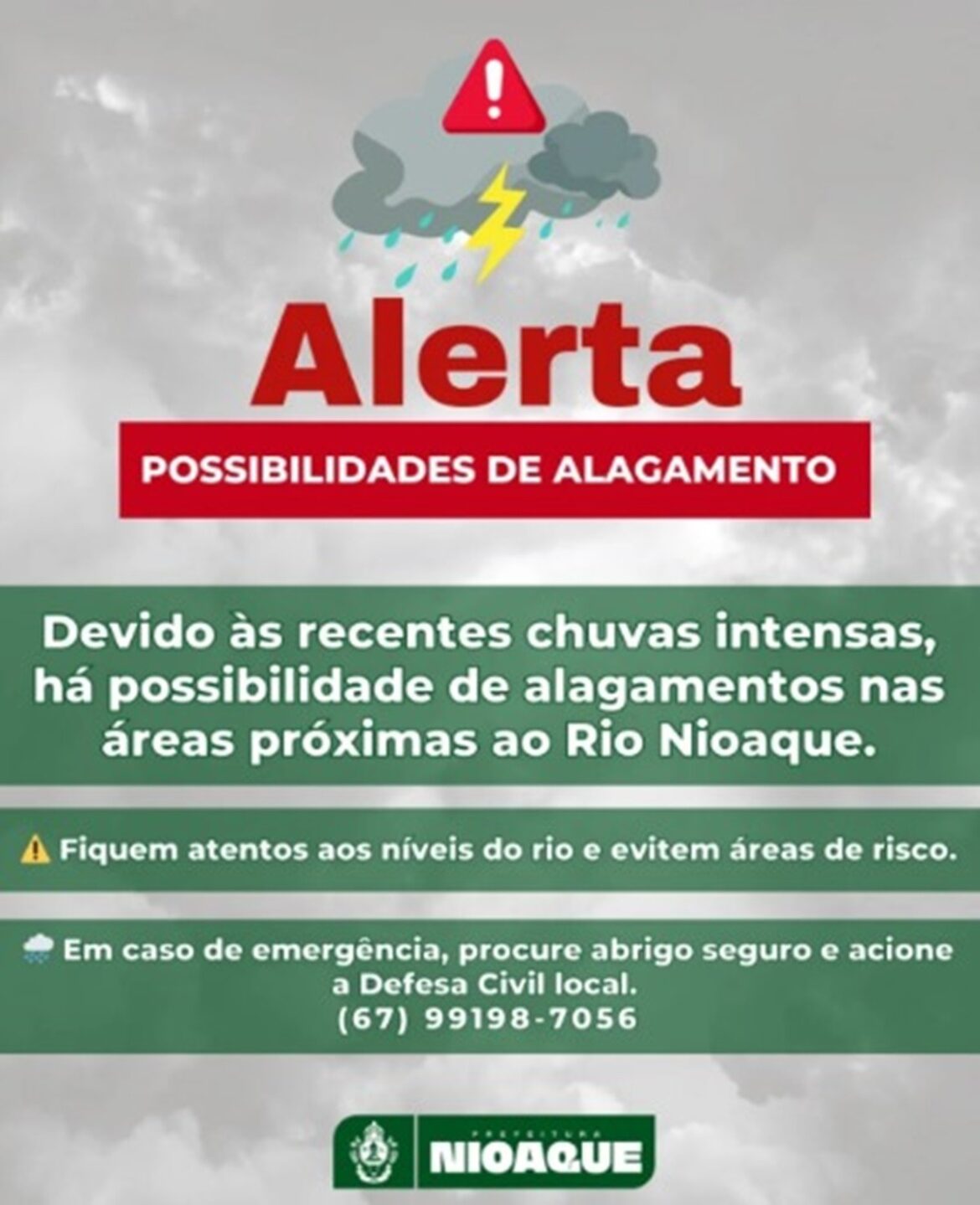temporal-em-ms:-cidade-emite-alerta-de-risco-de-alagamento-e-chuva-intensa-em-areas-proximas-ao-rio-nioaque