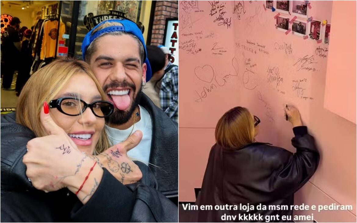 autografo-em-parede-de-celebridades-e-tatuagem-em-kanji:-veja-detalhes-de-viagem-de-virginia-e-ze-felipe-ao-japao