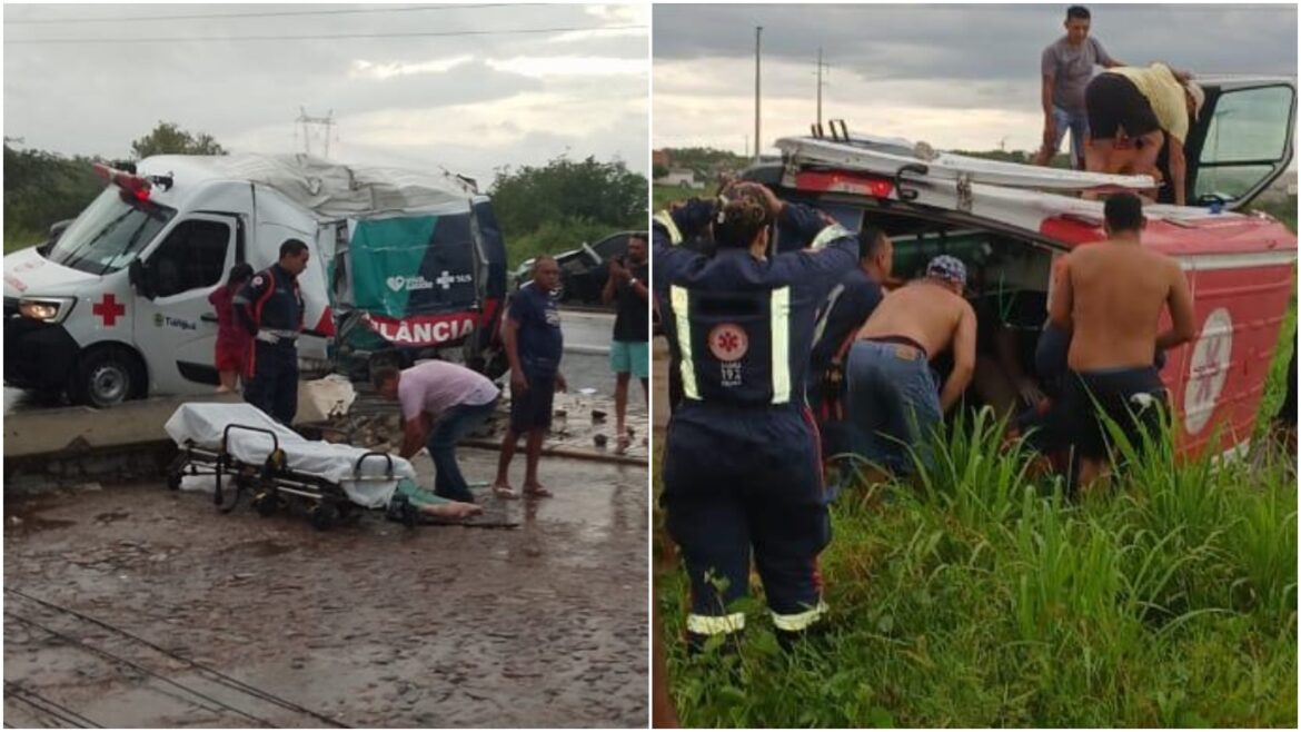 acidente-com-ambulancia-deixa-quatro-feridos-no-ceara,-e-2a-ambulancia-tomba-a-caminho-de-socorro