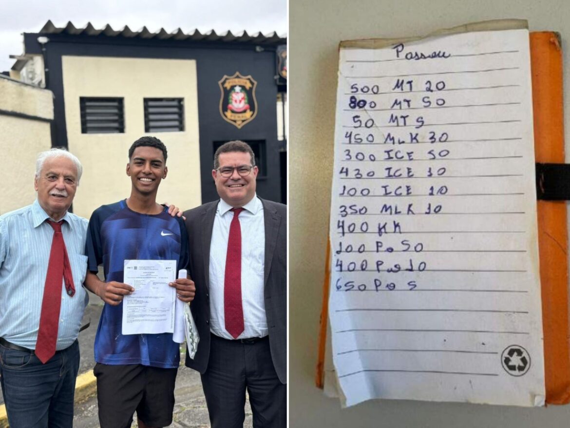 justica-absolve-acusado-de-trafico-apos-teste-de-escrita-inconclusivo-em-caderno-com-anotacoes-de-drogas